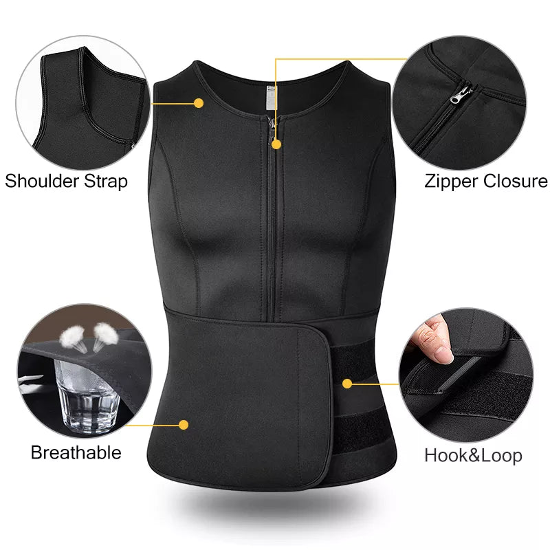 Neoprene Men's Shaper's Sweat Vest