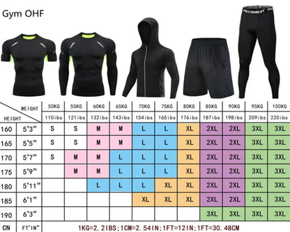 5 Piece Men's Fitness Compression Clothing Athletics Essentials MMA