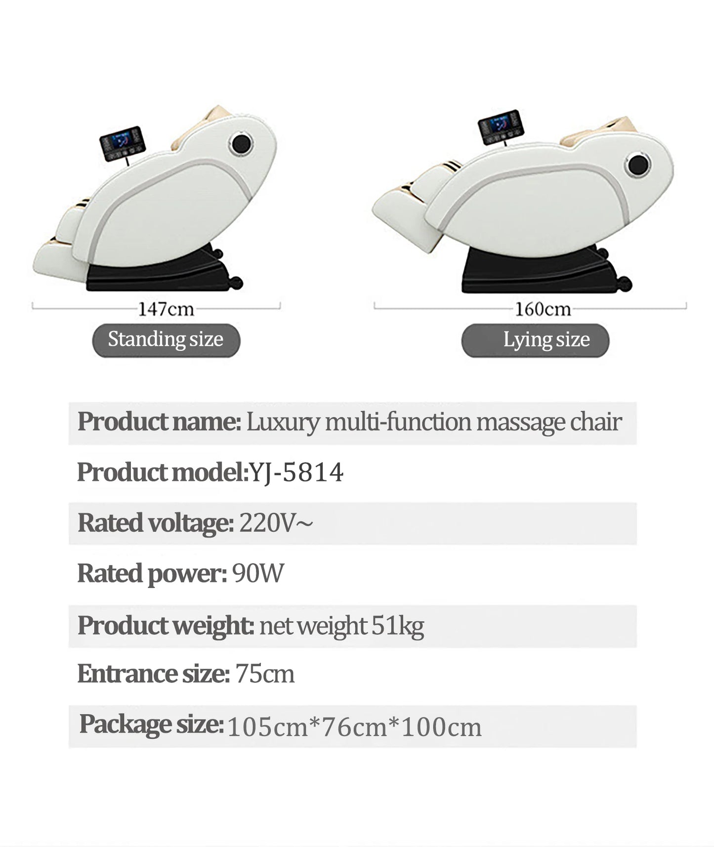 Full Body Massage Zero Gravity Recliner New Luxury Home Model