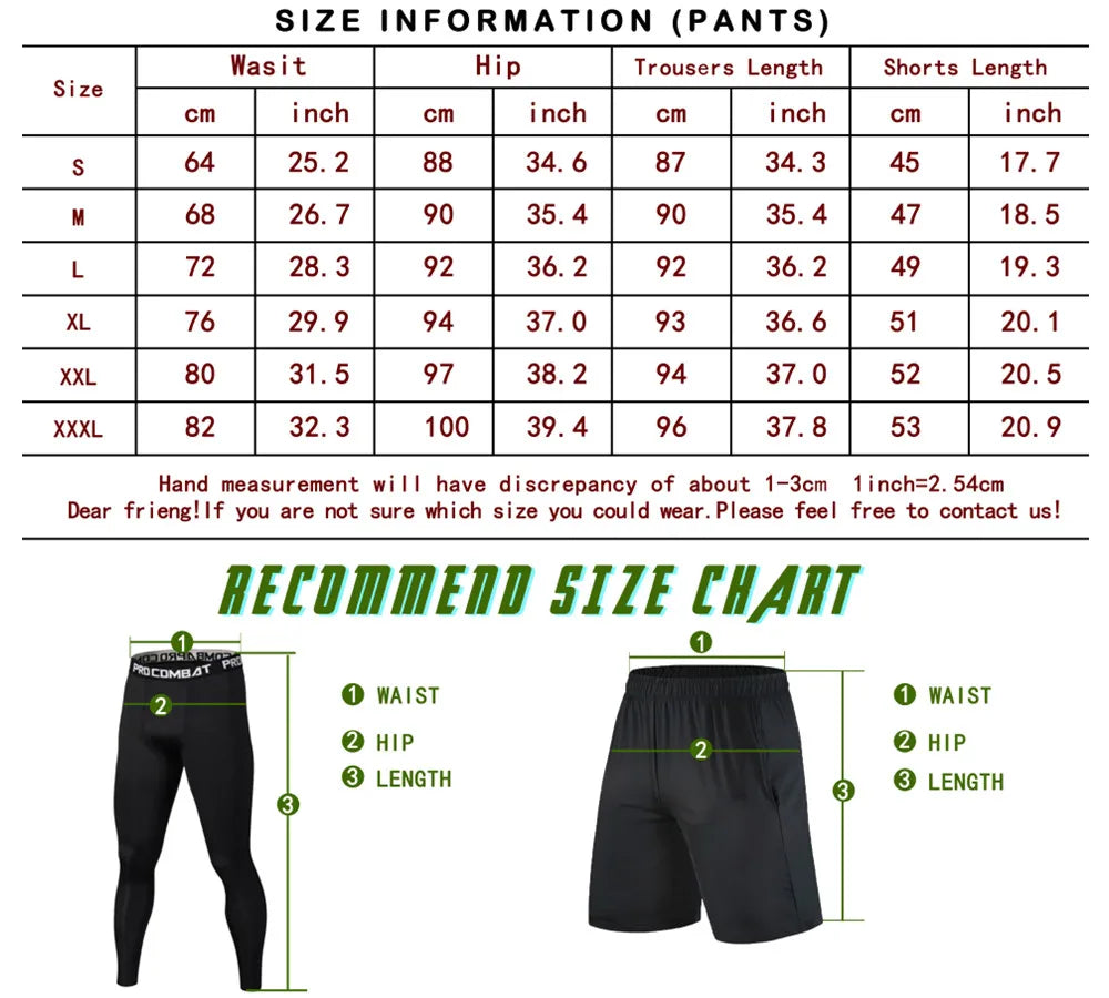 5 Piece Men's Fitness Compression Clothing Athletics Essentials MMA